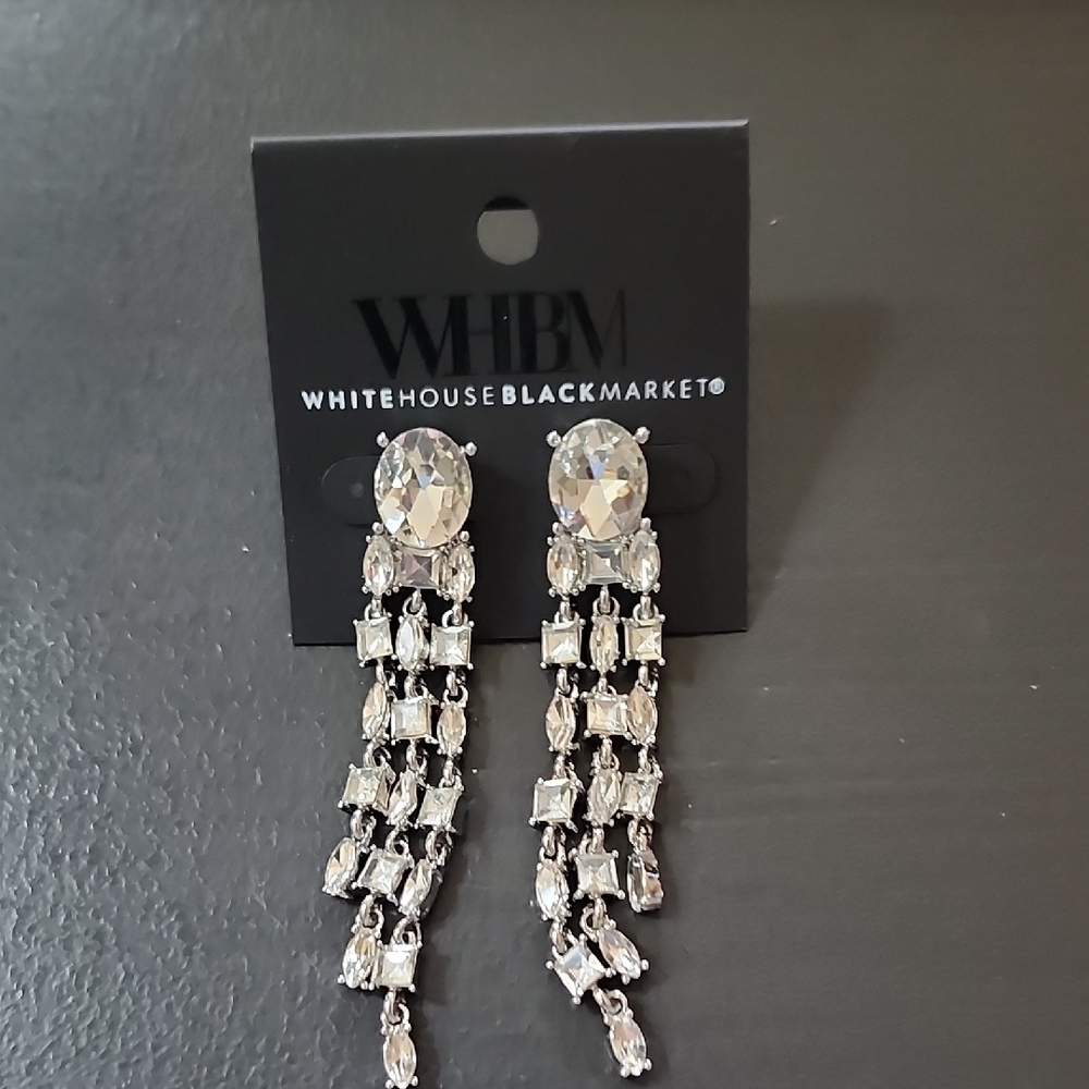 NWT White House Black Market Crystal Dangle Earrings